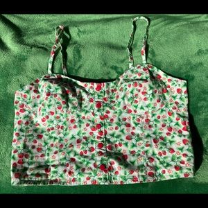 H&M strawberry cropped tank top xsmall